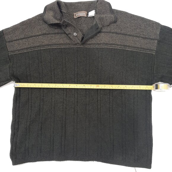 Minimalist Giasone Italian made polo oversized wool sweater - Picture 5 of 16